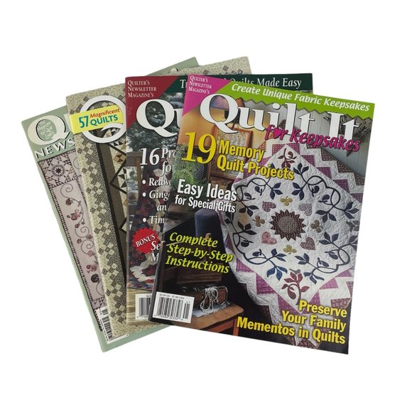 Quilt It & Quilters Newsletter Magazine Lot of 4 Quilting Crafting 1996-2013 - Picture 1 of 5
